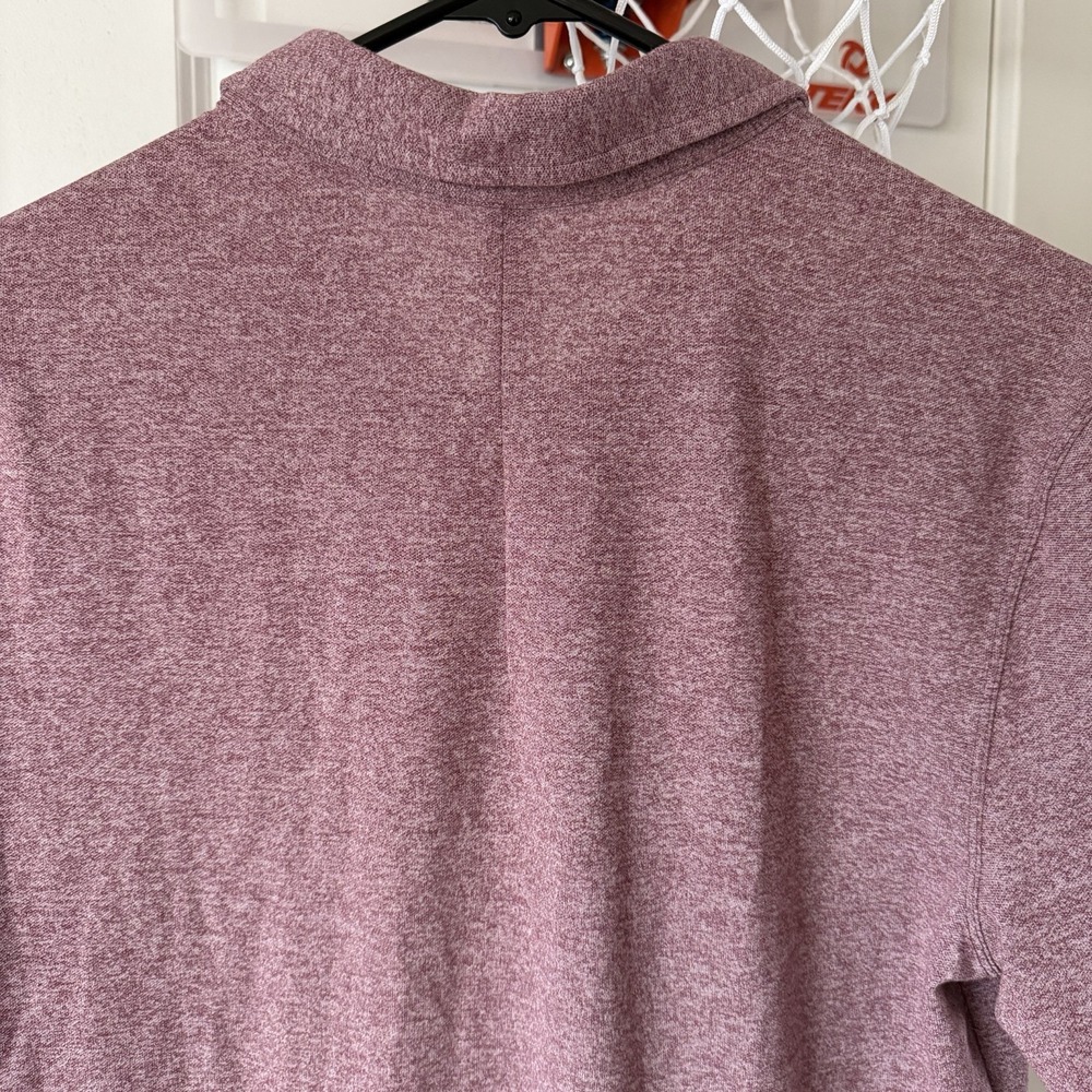 Lululemon Men's Evolution Short Sleeve Polo Shirt in Heathered Red Merlot Size S - Picture 5 of 14
